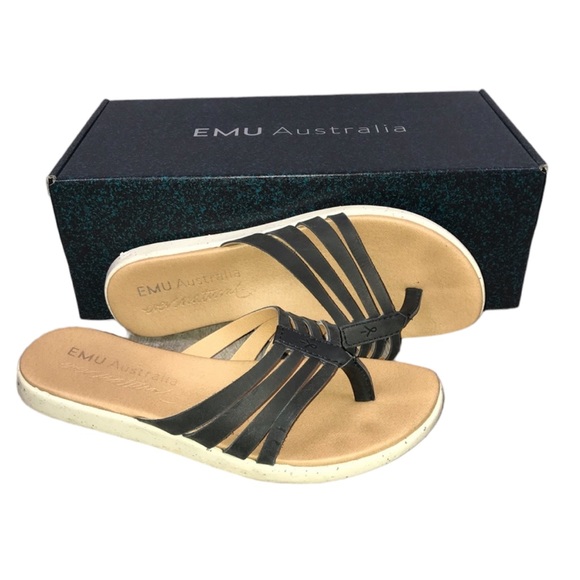 Emu Australia Palmgrove Flat Sandals Size 7 Black - Picture 1 of 11